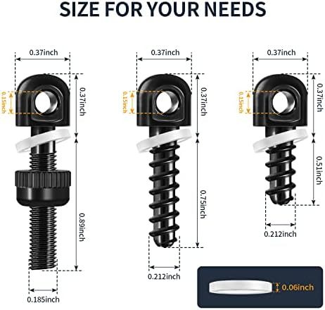 Rifles Sling Swivels 1-Inch with 3 Pieces Wood Screw Studs Set for Shotguns Quick Detachable Gun Sling Mounting Kit