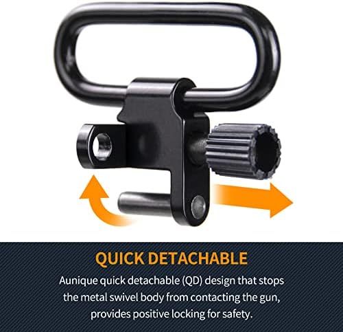 Rifles Sling Swivels 1-Inch with 3 Pieces Wood Screw Studs Set for Shotguns Quick Detachable Gun Sling Mounting Kit