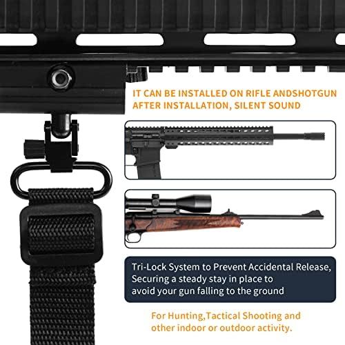 Rifles Sling Swivels 1-Inch with 3 Pieces Wood Screw Studs Set for Shotguns Quick Detachable Gun Sling Mounting Kit