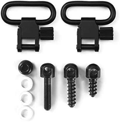 Rifles Sling Swivels 1-Inch with 3 Pieces Wood Screw Studs Set for Shotguns Quick Detachable Gun Sling Mounting Kit