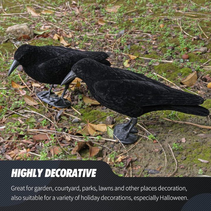 Crow Decoy for Attracting Crows, Plastic Fake Crows Birds Decoy for Garden Yard Backyard Decoration