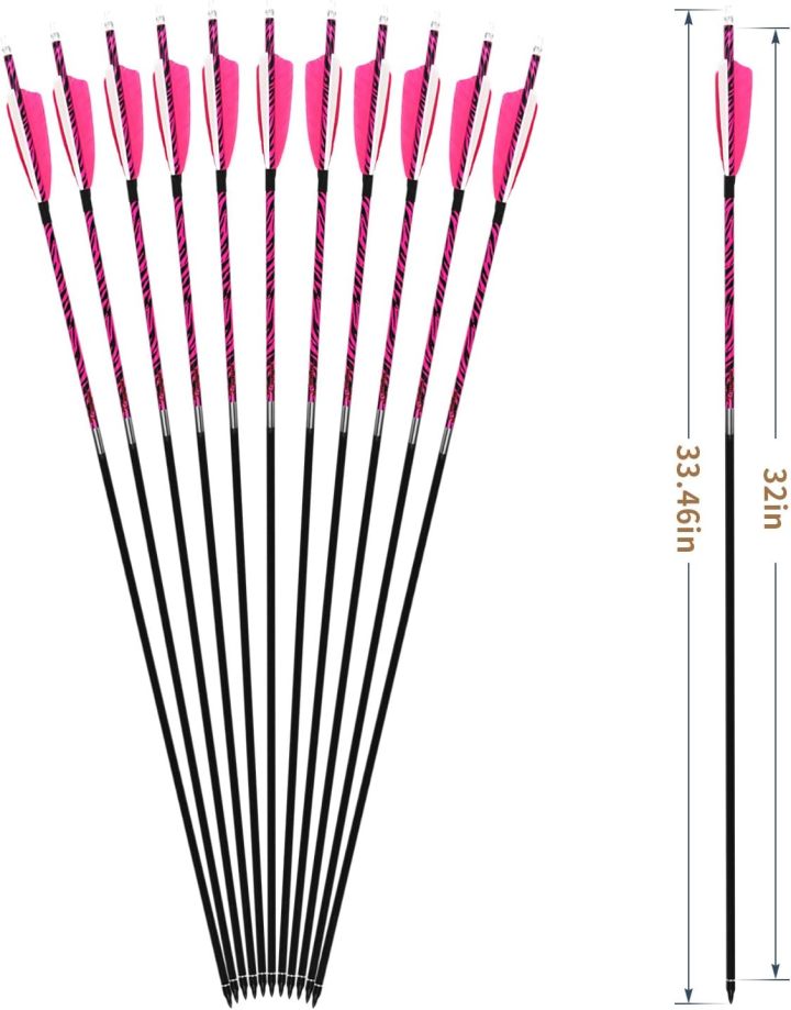 Carbon Arrows, Hunting Arrows with Removable Tips,Targeting Practice Arrows for Compound & Recurve Bow