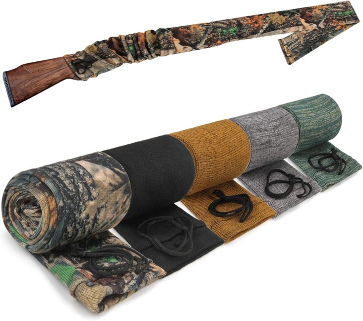 5Pcs Knit Silicone-Treated Gun Socks, Rifle Shotgun Storage Sleeve, Anti-Rust Protection, Firearm Safety and Preservation Accessories