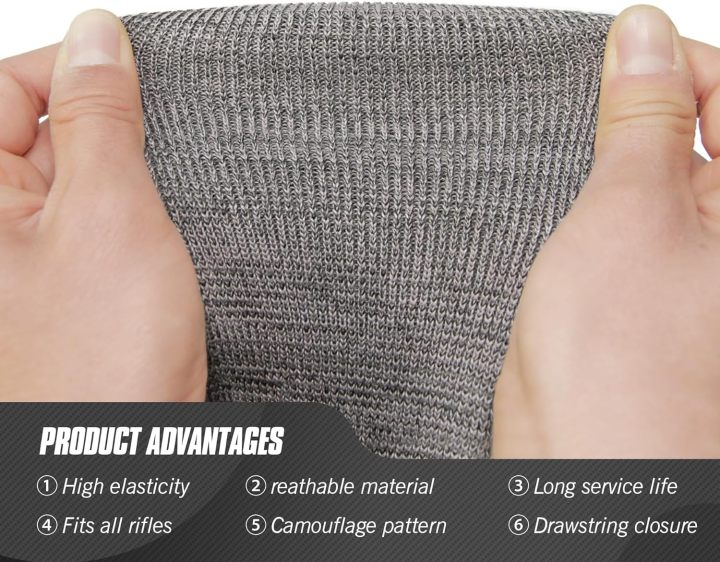 5Pcs Knit Silicone-Treated Gun Socks, Rifle Shotgun Storage Sleeve, Anti-Rust Protection, Firearm Safety and Preservation Accessories