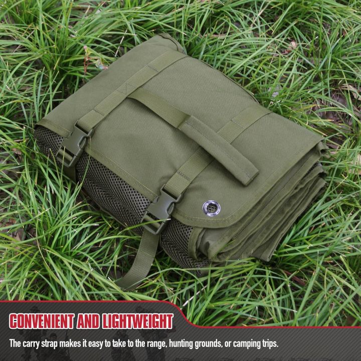 Shooting Mat, Non-Slip Moisture-Proof Folded Pad with Carry Strap for Range Shooting Hunting Camping