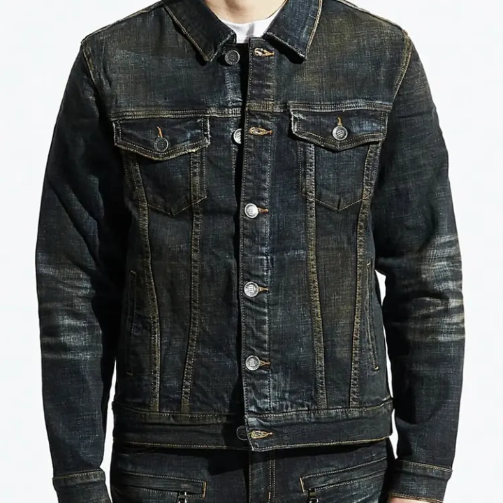 Vintage Ripped For Men custom men denim jacket denim coat   