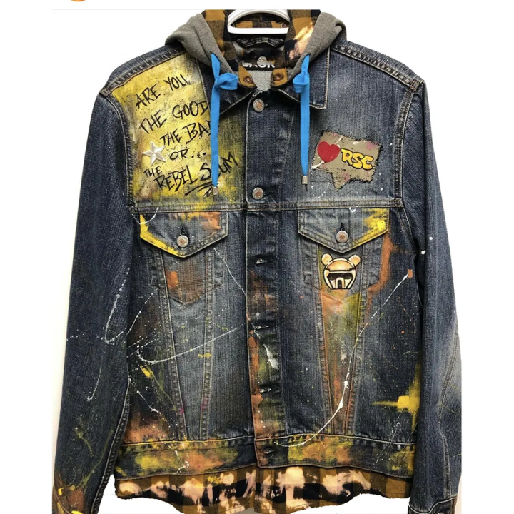 Vintage Ripped For Men custom men denim jacket denim coat   