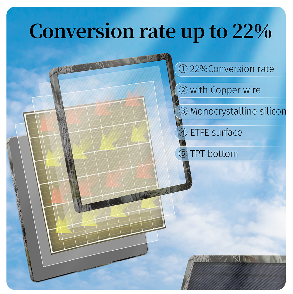 BL25A Solar Panel Built In Battery For Tail Hunting Game Camera 10W 20W 6v 9v 12v Waterproof