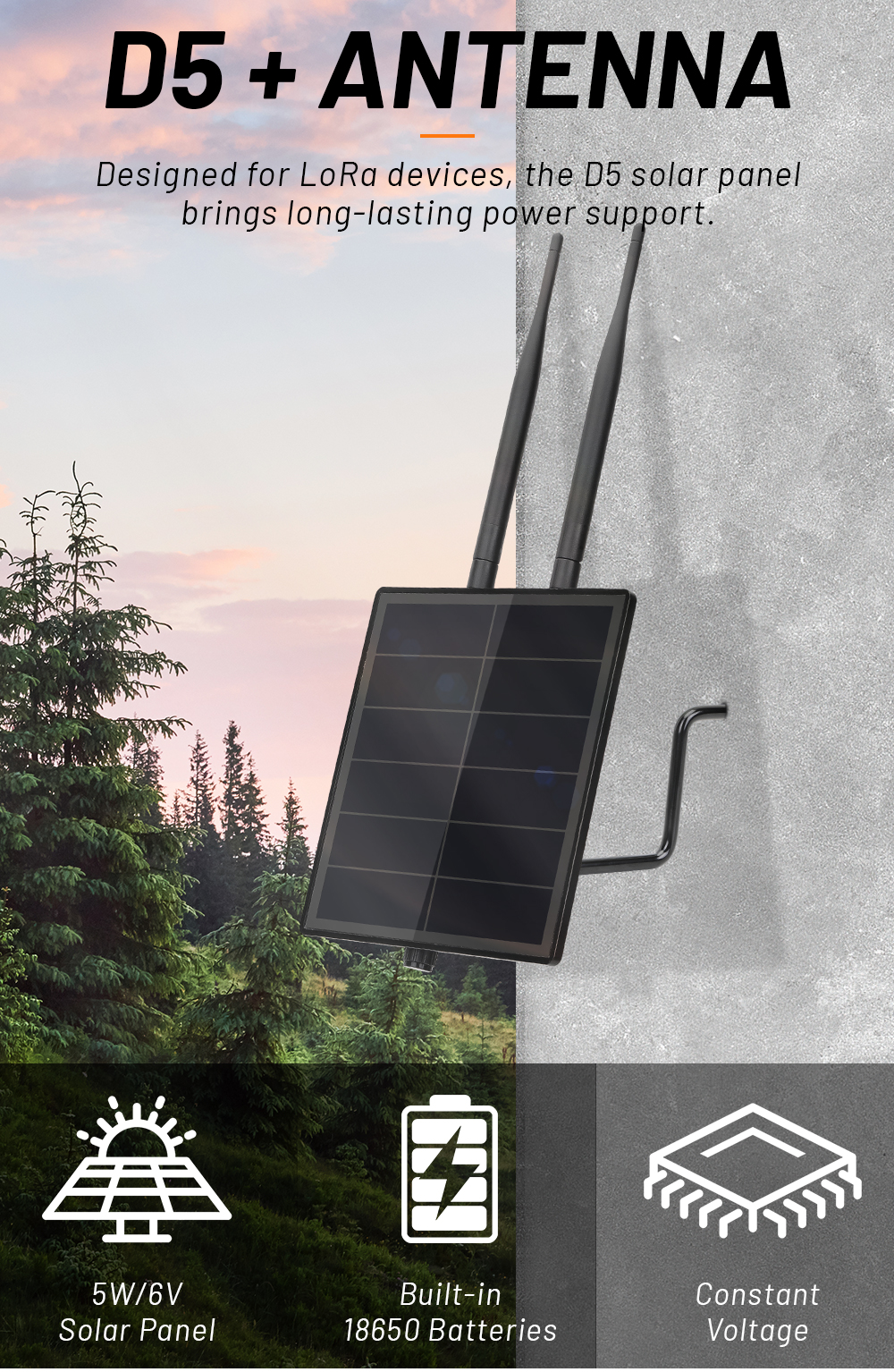 D5 Solar Lora Node for Meshtastic with Wisblock RAK19007+RAK4630