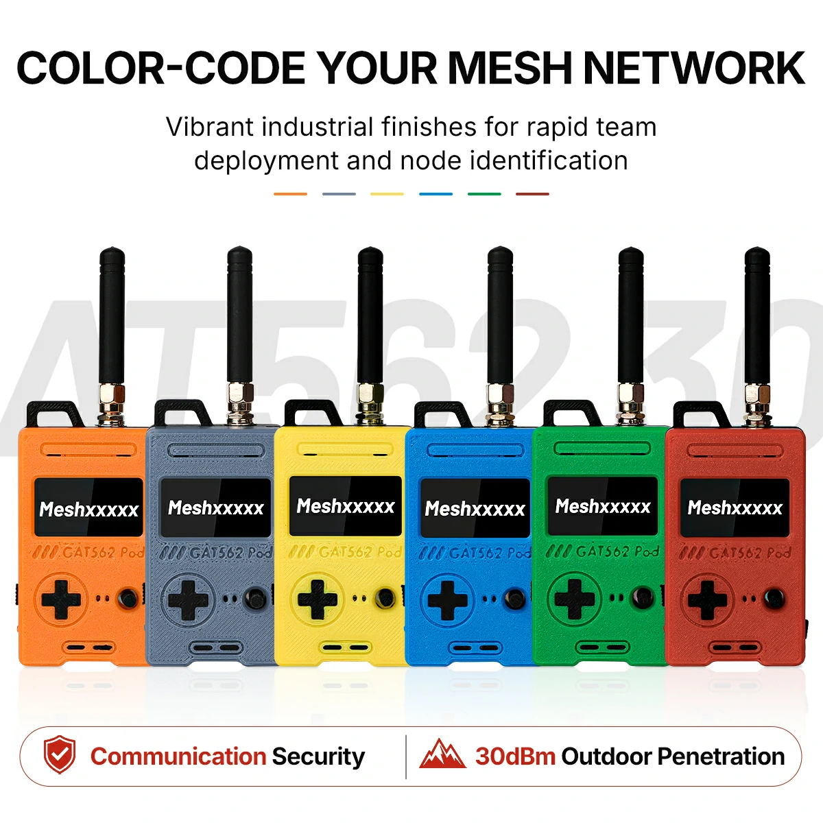 GAT562 30s Pod 30dBm High Power Mesh LoRa Radio Compatible Meshcore or Meshtastic Tracker Node