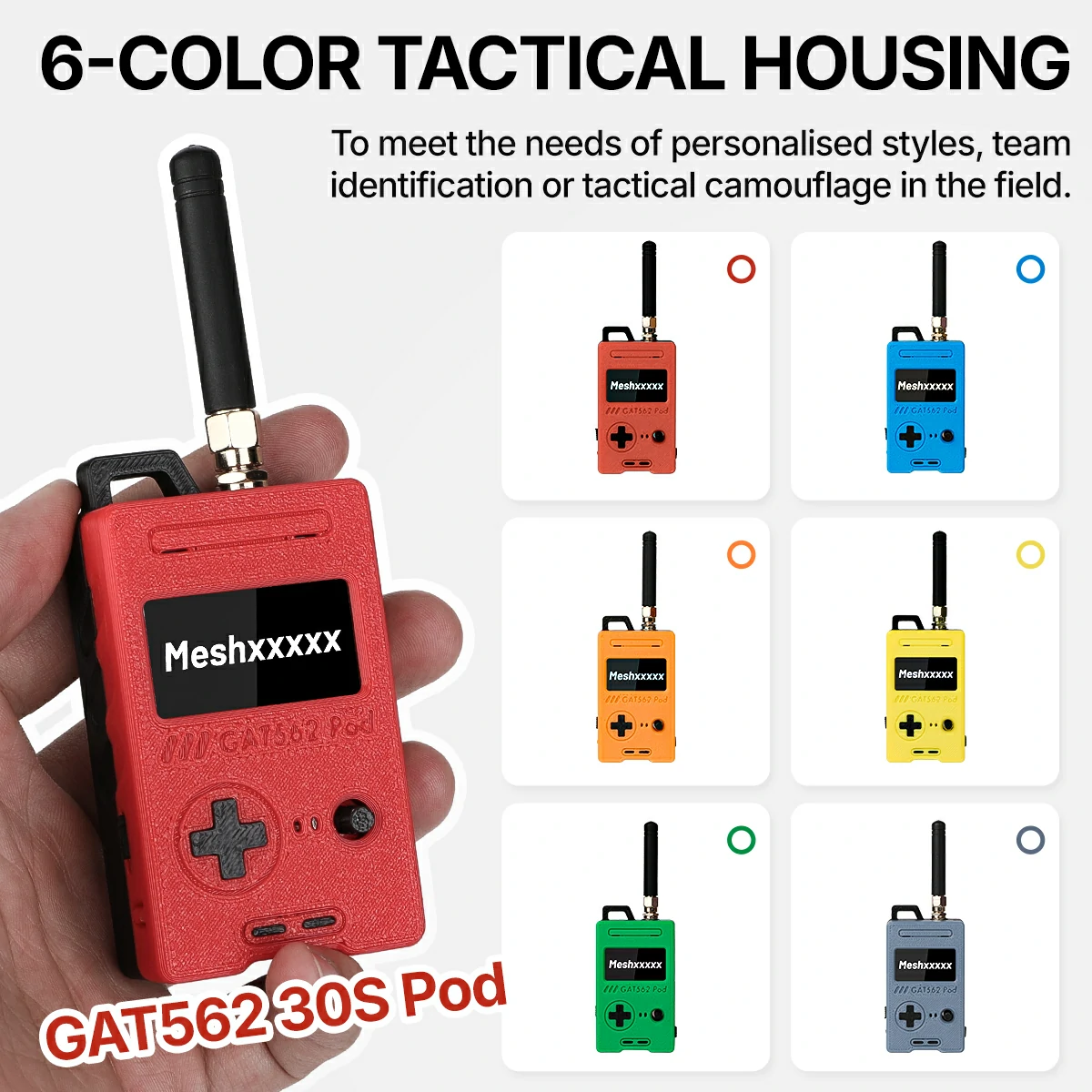 GAT562 30s Pod 30dBm High Power Mesh LoRa Radio Compatible Meshcore or Meshtastic Tracker Node