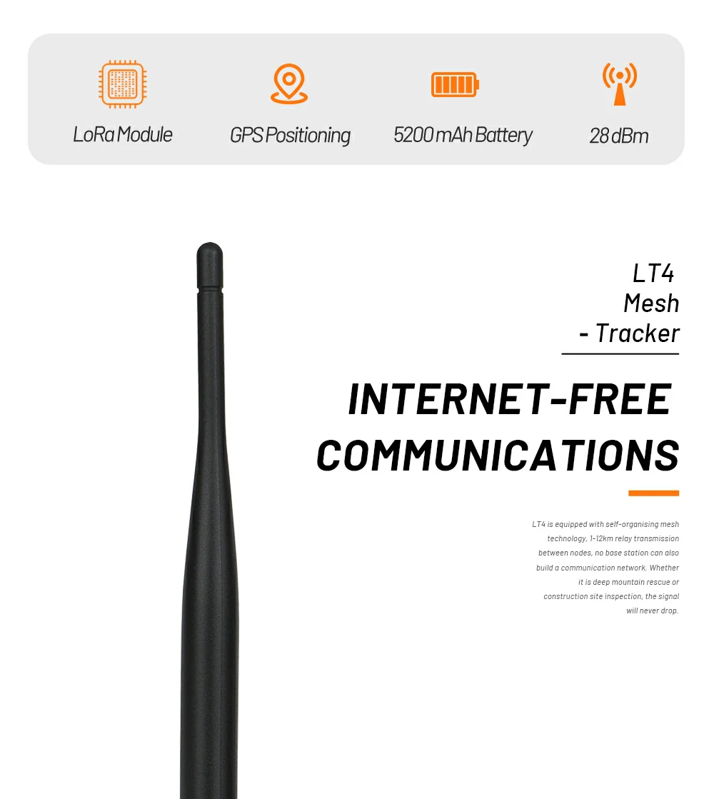 LT4 Handheld LoRa Terminal Long‑Range Wireless Self‑Networking Communication Handheld Device