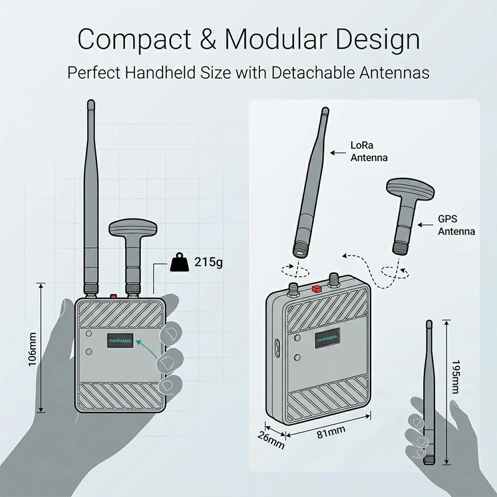LT4 Handheld LoRa Terminal Long‑Range Wireless Self‑Networking Communication Handheld Device