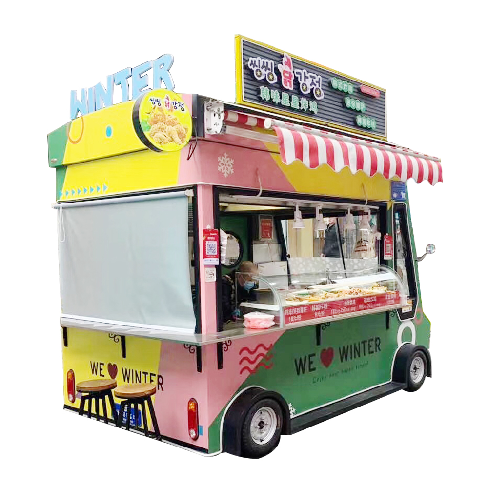 Stainless Steel Ice Cream Carts Concession Trailer Abroad User Friendly