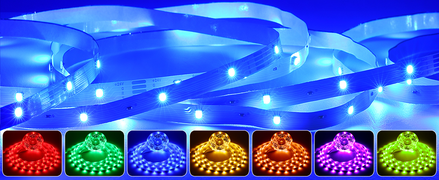 Kinyu LED Light 5V 5050 RGB 12Led/M LED Tape Remote Control for Home DIY,98.4t/30M