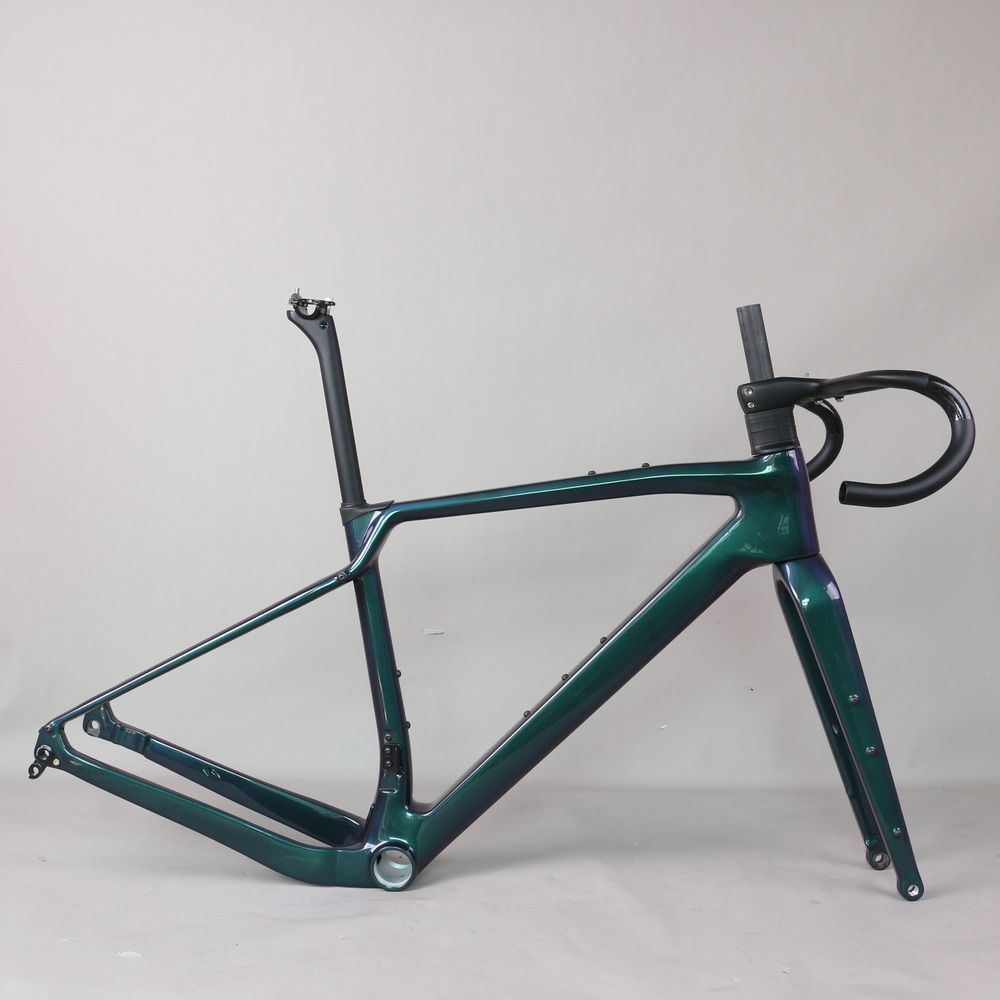 Full Internal Cable Disc Gravel Bike Frame GR047 Custom Paint Chameleon  0218 T47 Thread Max Tire 700*47C - Main Image