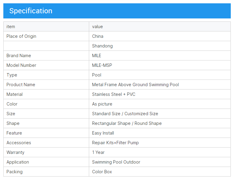 Hot Selling Metal Frame Above Ground Swimming Pool  Hot Selling Metal Frame Above Ground Swimming Pool