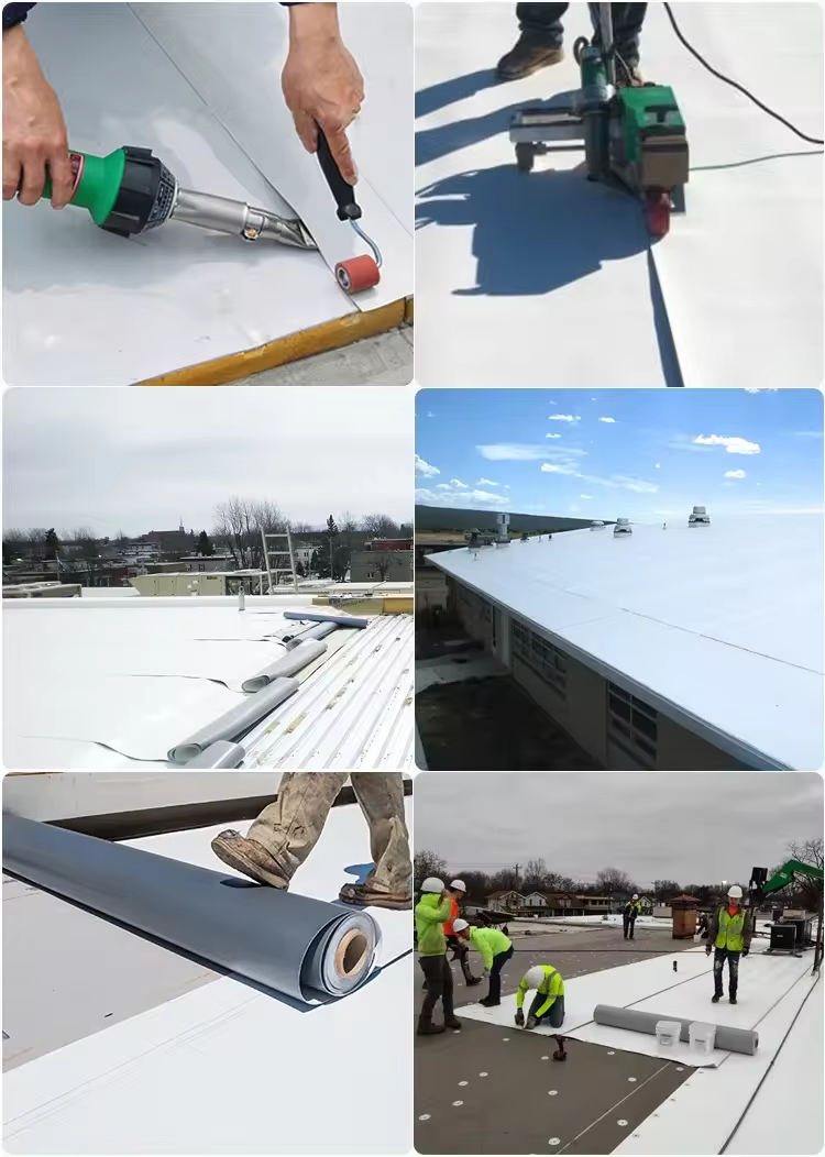 Building Waterproof Membrane Reinforced / Homogenous PVC Roofing Membrane  Building Waterproof Membrane Reinforced / Homogenous PVC Roofing Membrane
