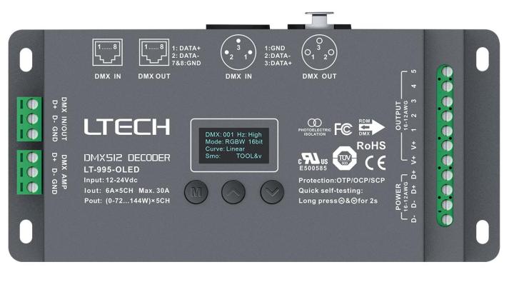 LT-995-OLED LTECH 5CH CV DMX Decoder LT-995-OLED LTECH 5CH CV DMX Decoder LT-995-OLED,5CH CV DMX Decoder