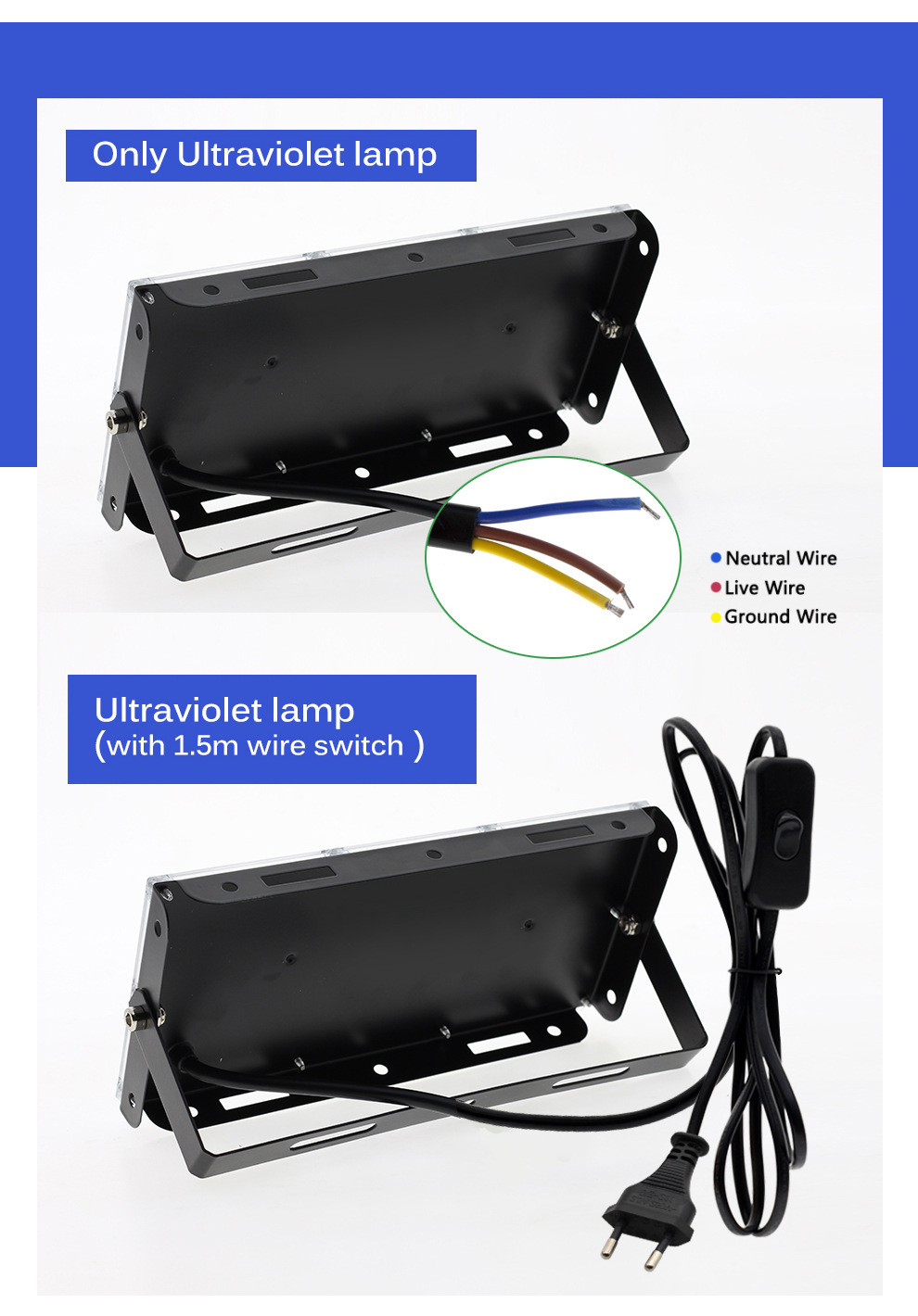 50W 100W 395nm UV Flood Light for Curing Fluorescent Party Stage Lights Black Light Drama Performance Lights