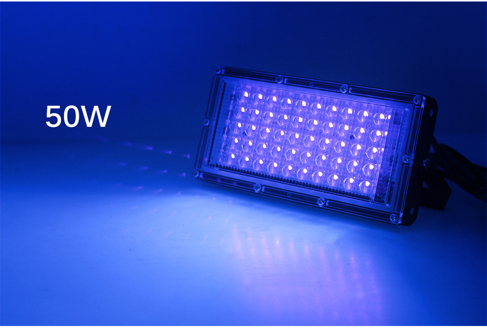 50W 100W 395nm UV Flood Light for Curing Fluorescent Party Stage Lights Black Light Drama Performance Lights