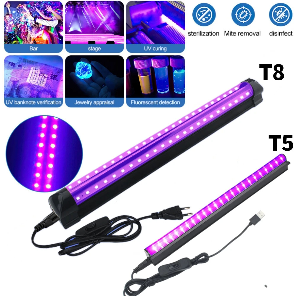 T5 T8 Fluorescent Detection Ultraviolet LED Tube UV Curing LED Tube LED Ultraviolet Tube