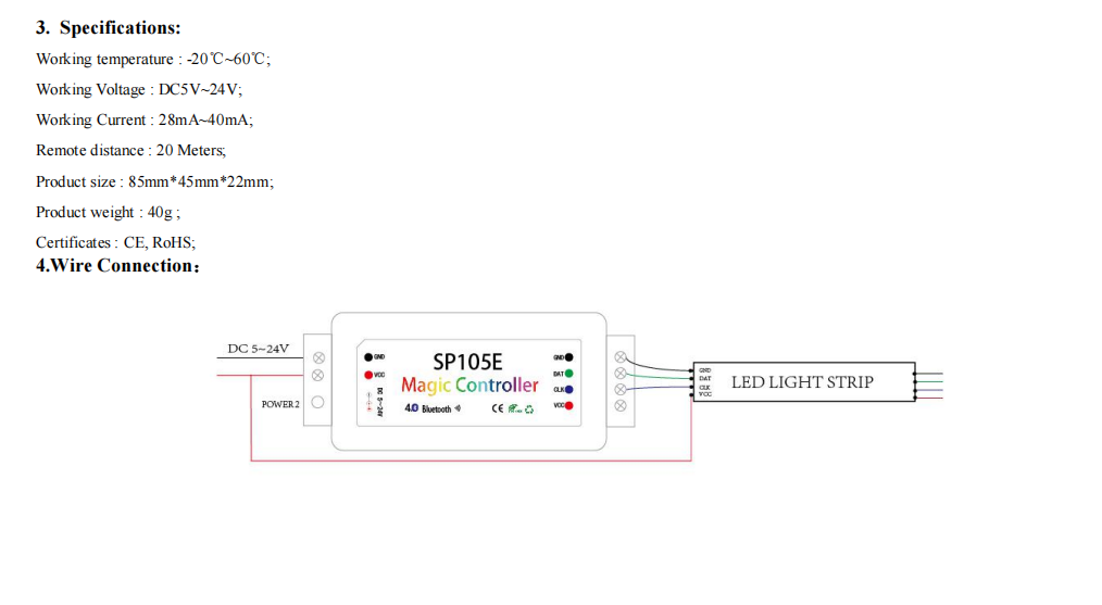 SP105E Bluetooth Magic LED Controller