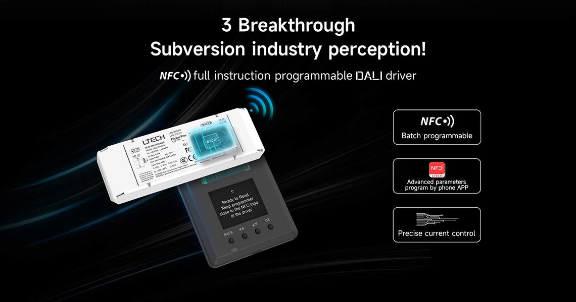SE-40-300-1050-W1D LTECH 40W 300-1050mA NFC CC DALI DT6 LED driver