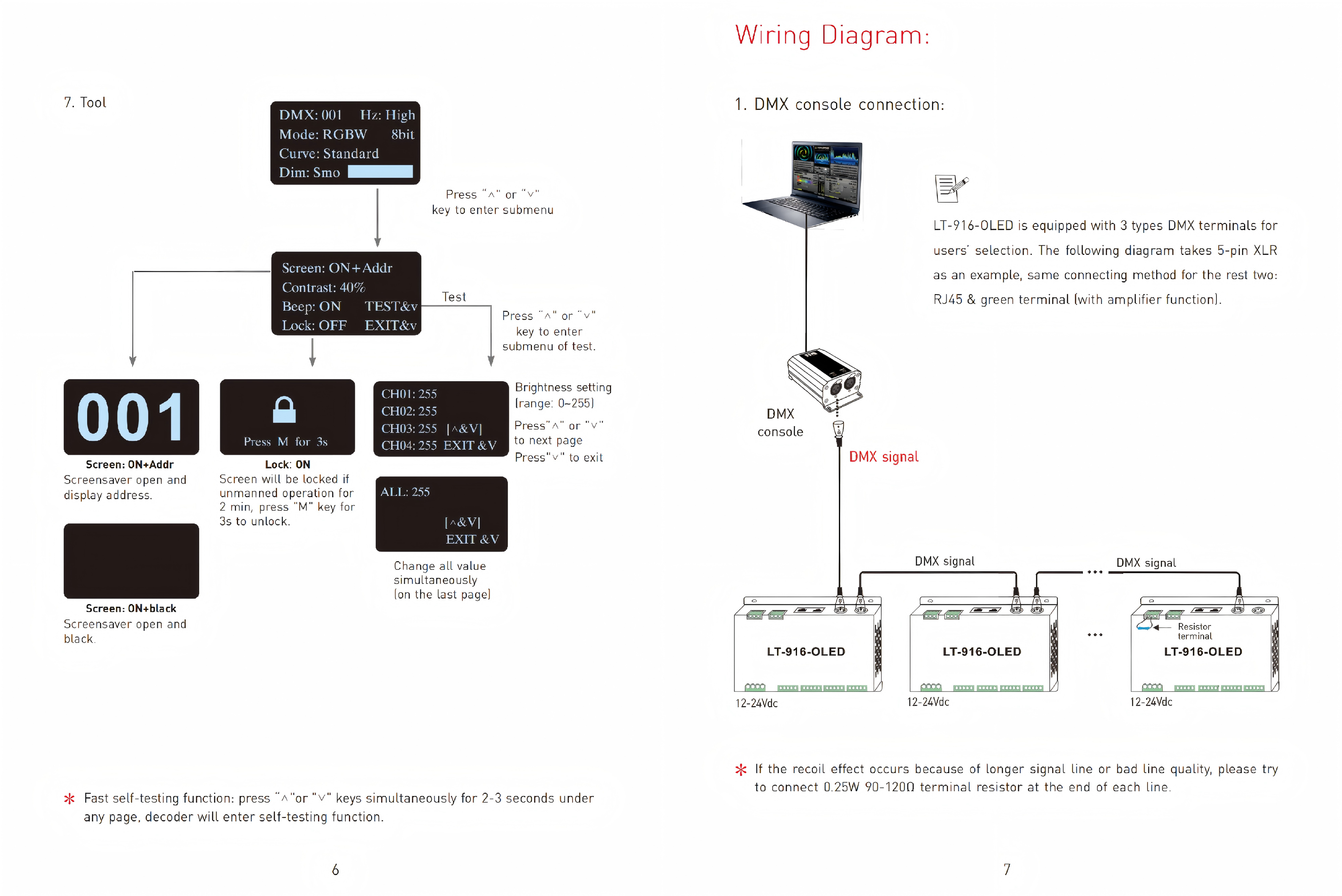 LT-916-OLED LTECH 16CH CV DMX Decoder