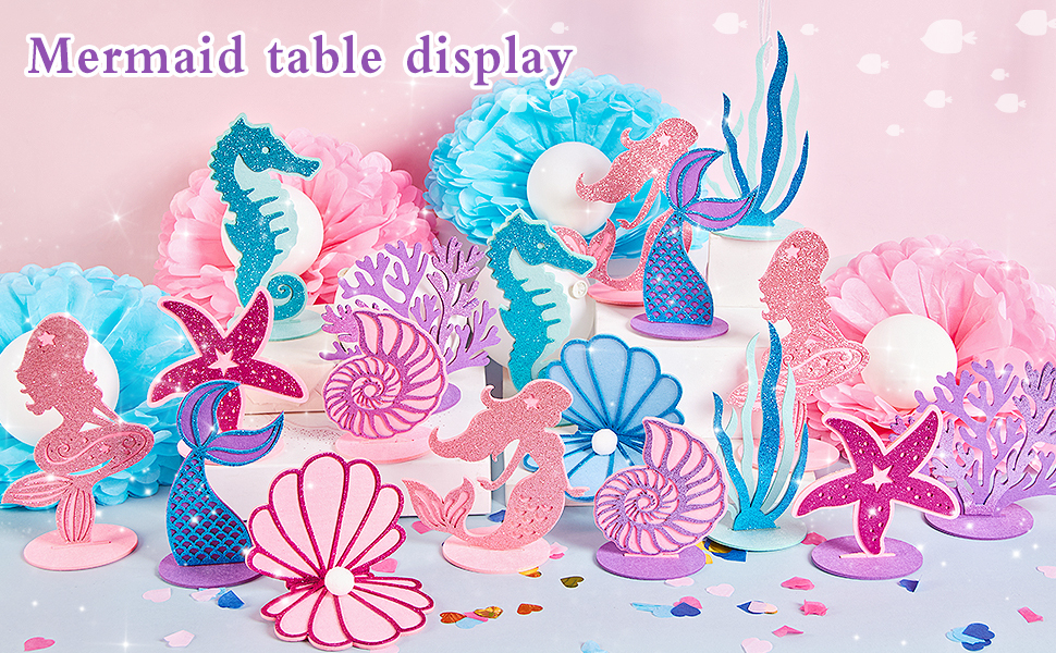 Glitter Mermaid Table Centerpiece