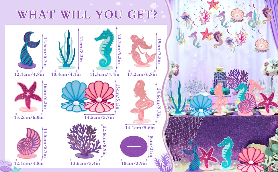 Glitter Mermaid Table Centerpiece