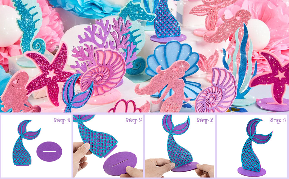 Glitter Mermaid Table Centerpiece