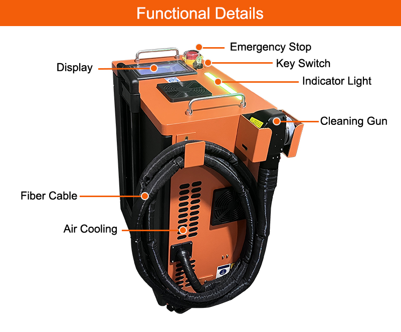 Portable 200W Pulse Laser Cleaning Machine for Car Brake Systems