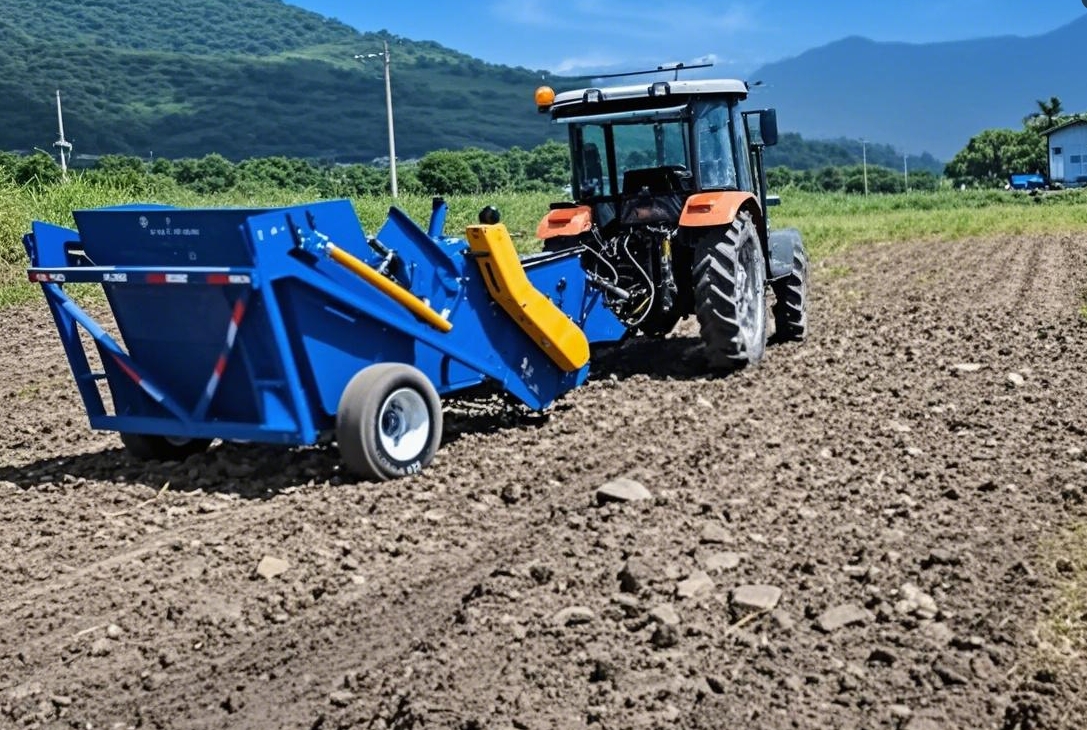 Beach stone picking machine