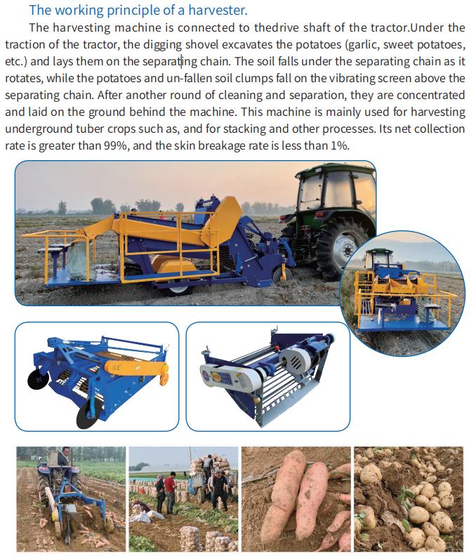 Mini Agricultural Tractor 4UX with PTO Drive /New 3-Point Hitch for Home Farm Use Iron Small Potato Harvester Digger