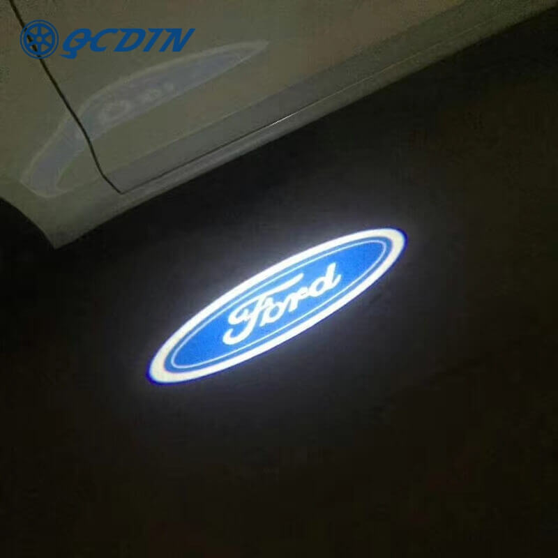 QCDIN For FORD LED Car Side Tow Mirror Puddle Logo Light