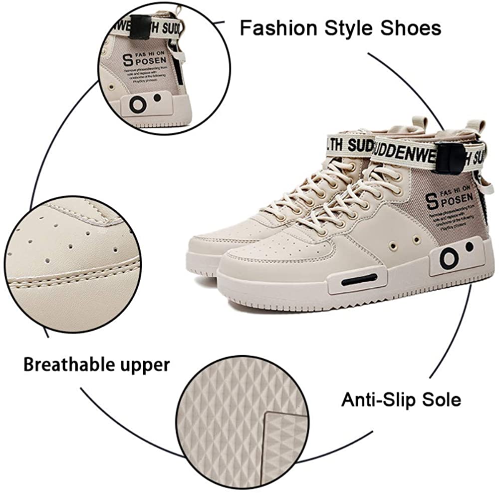 XIDISO High Top Fashion Mens Sneakers Walking Shoes??