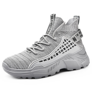 FUSHITON Trainers Mens High Top Shoes Lightweight Platform Sneakers Breathable Comfortable_2