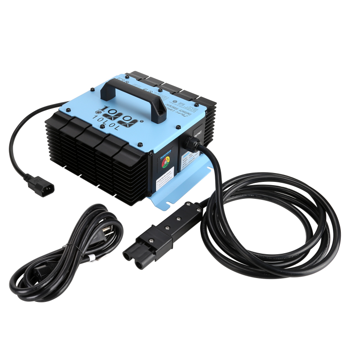 48V 18A Fast Charge Golf Cart Intelligent Battery Charger Support 3 Type Batteries with 2-Pin Connector for Yamaha G19 G22 (12 ft Power Charge Cable)  