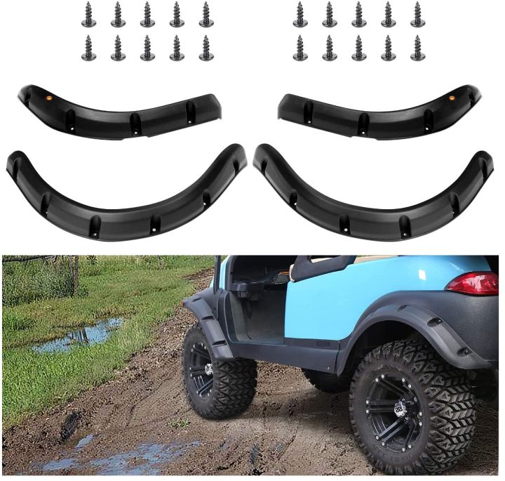 Front Rear Fender Flares for Club Car Precedent, with Metal Hardware, Set of 4  