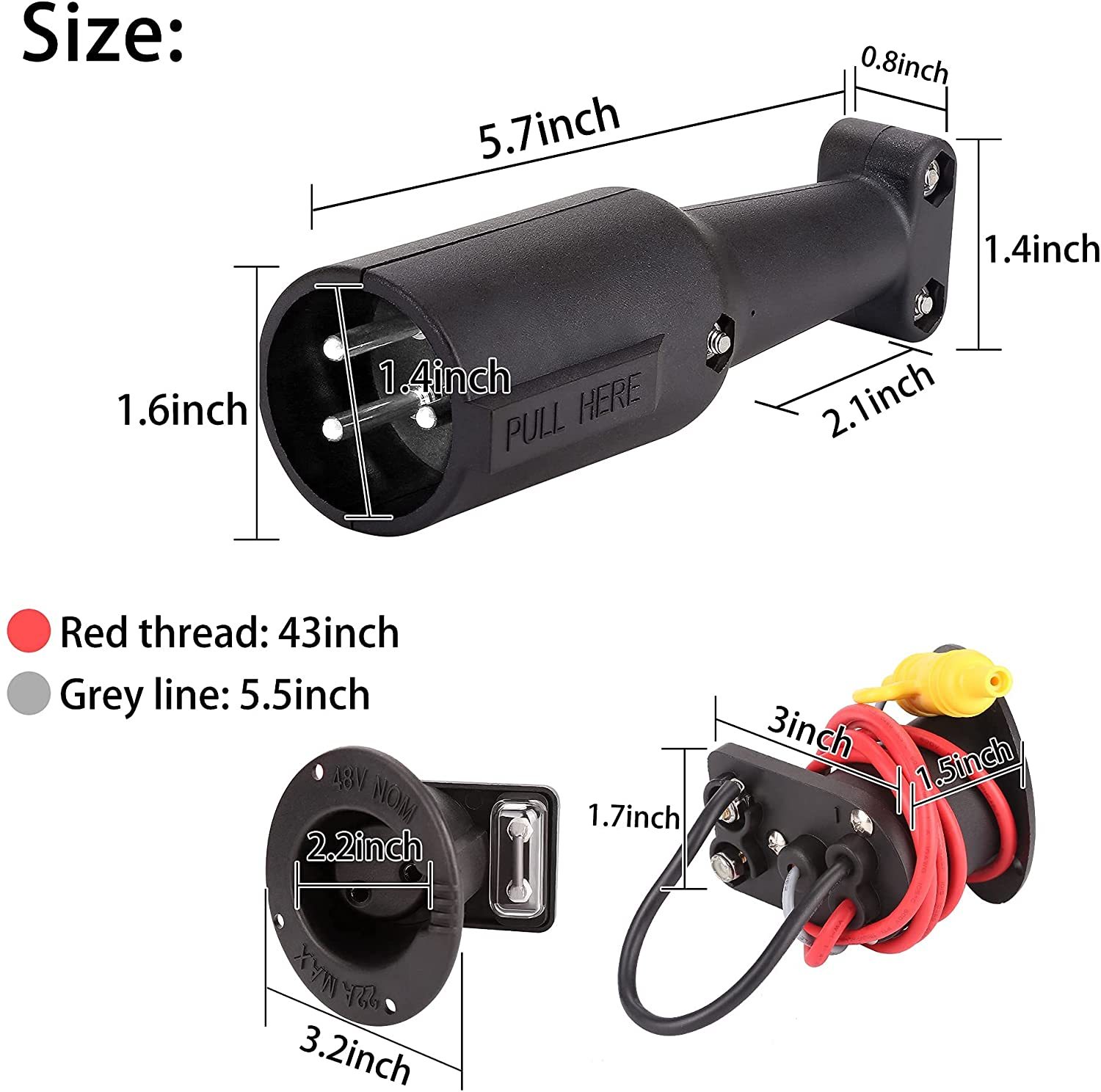 Get Club Car Battery Charger 3Pin Plug & Charger Receptacle 10L0L