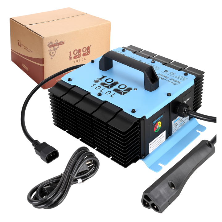 48V Golf Cart Battery Charger for EZGO RXV, 18 AMP Fast Charge Support 3 Type Batteries Smart Charger with RXV 3 Pin Connector Plug  