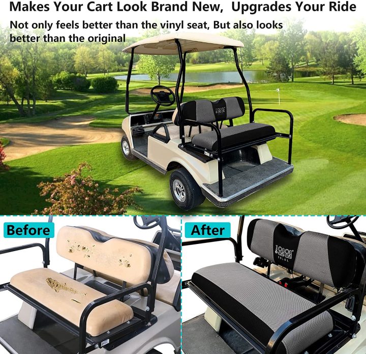 Golf Cart Rear Seat Cover Fit Club Car EZGO and Yamaha Soft Breathable Warmer Back Seat Covers Set - XS size  