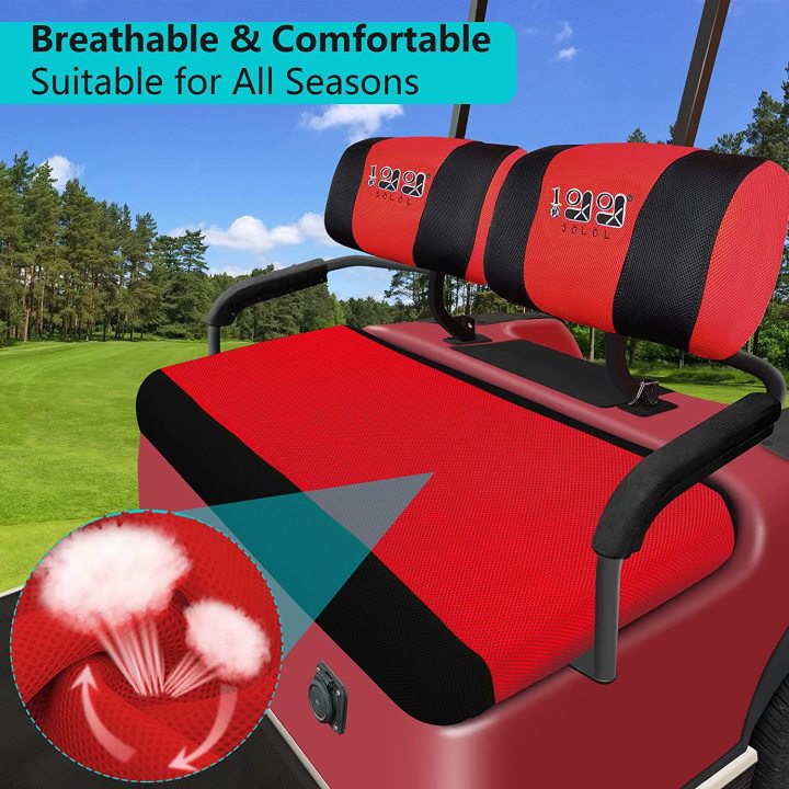 Red and Black Color Golf Cart Seat Cover Only for Yamaha G22, Comfortable Polyester Seat Cover  