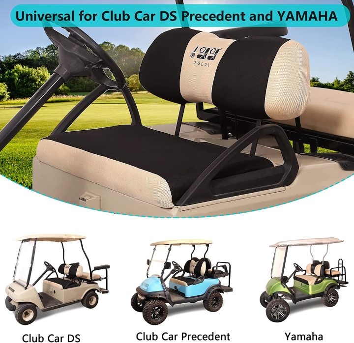 Two-Tone Color Seat Cover for Club Car DS Precedent and Yamaha Cart Machine Washable  - L size  