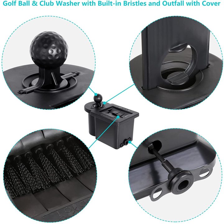 Detachable Golf Ball Washer Removable Golf Club Head Cleaner Universal for EZGO Club Car Yamaha Golf Cart  