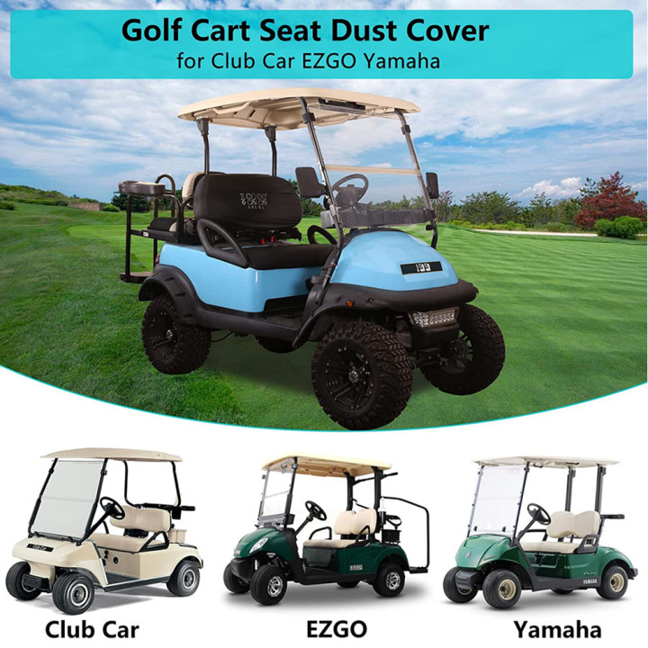 Seat Dust Cover Seat Cover Protector Waterproof Dustproof Sun-Proof Weather Resistant for EZGO Club Car Yamaha Front and Rear Seat  