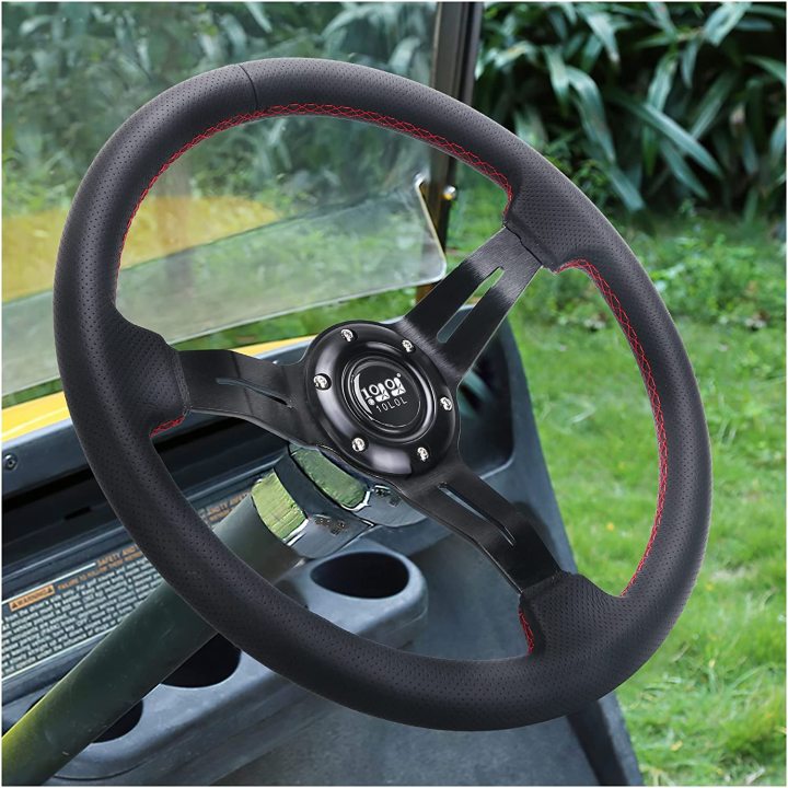 Golf Cart Steering Wheel, Generic of Most Golf cart EZGO Club Car Yamaha (style4 Black)  