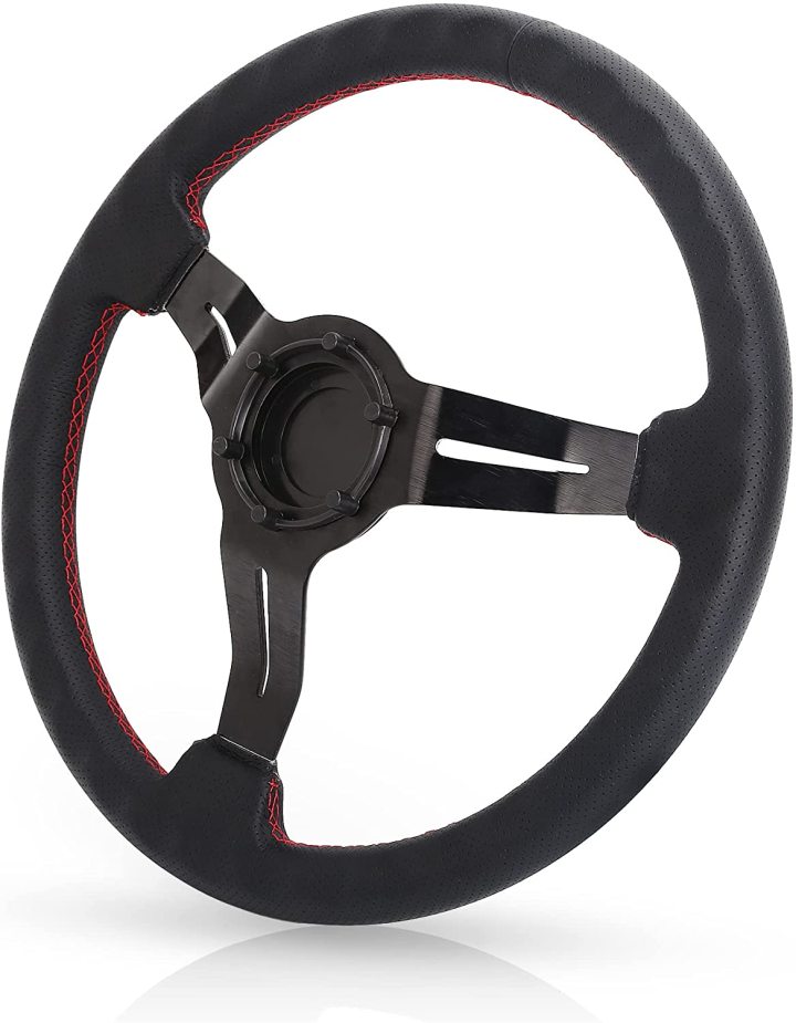 Golf Cart Steering Wheel, Generic of Most Golf cart EZGO Club Car Yamaha (style4 Black)  