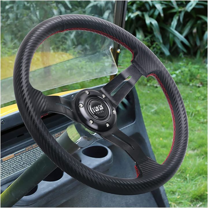Golf Cart Steering Wheel, Generic of Most Golf cart EZGO Club Car Yamaha (style4 Gray)  